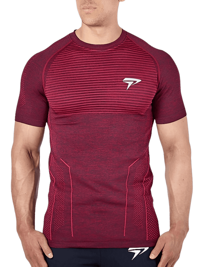 Men's Tight Compression Dark Red Quick Dry T-Shirt