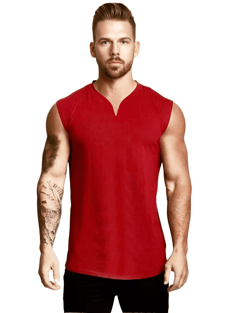 Drestiny-Red-Sleeveless Shirt Men's Fashion