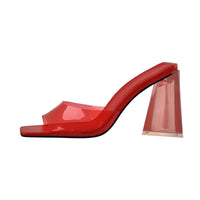 Thumbnail for Square Toe Block Heel Sandals -, Shoes , Drestiny , 10, 11, 12, 13, 14, 15, 6, 7, 8, 9, 9.5, Australia, Black, Blue, Green, Heels, Lime, Orange, Red, Sandals, United Kingdom, United States, White, Yellow , Drestiny , www.shopdrestiny.com