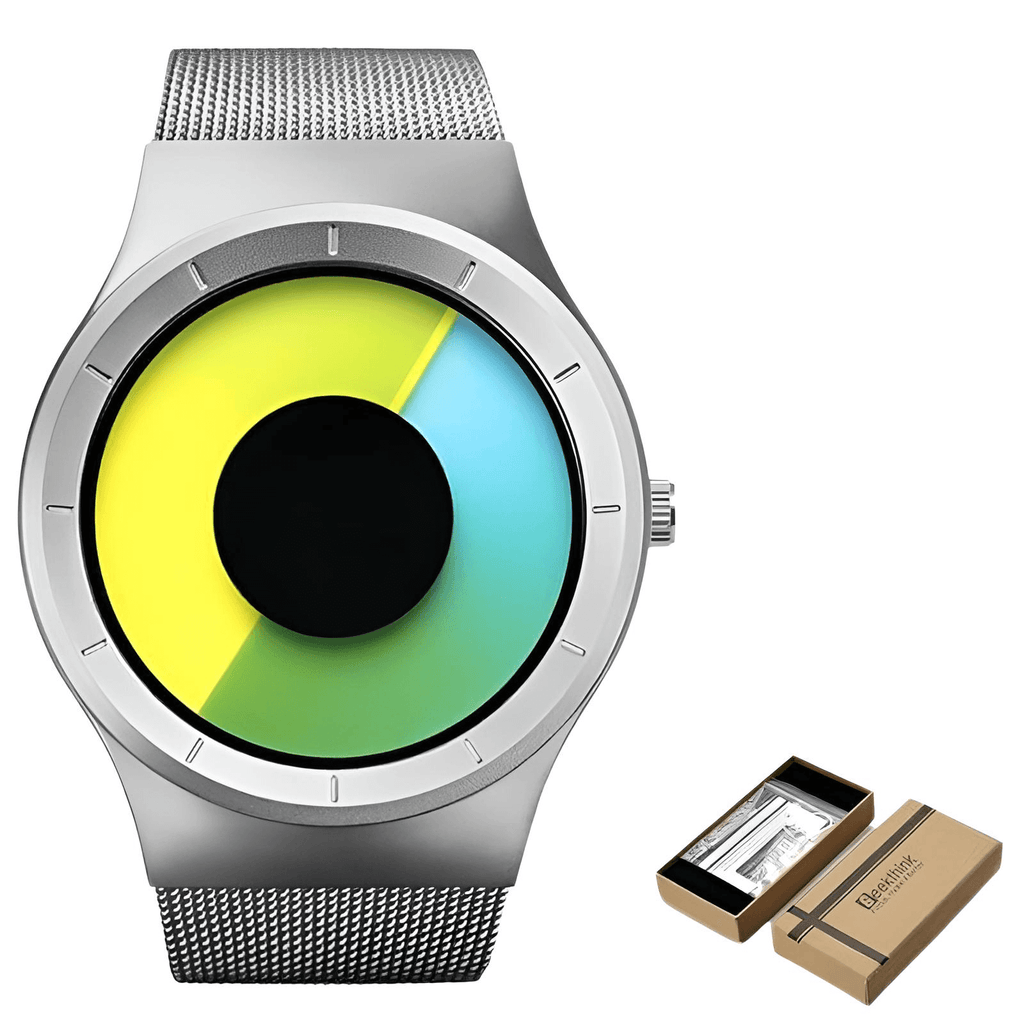 Silver Grey Quartz Watch With Box