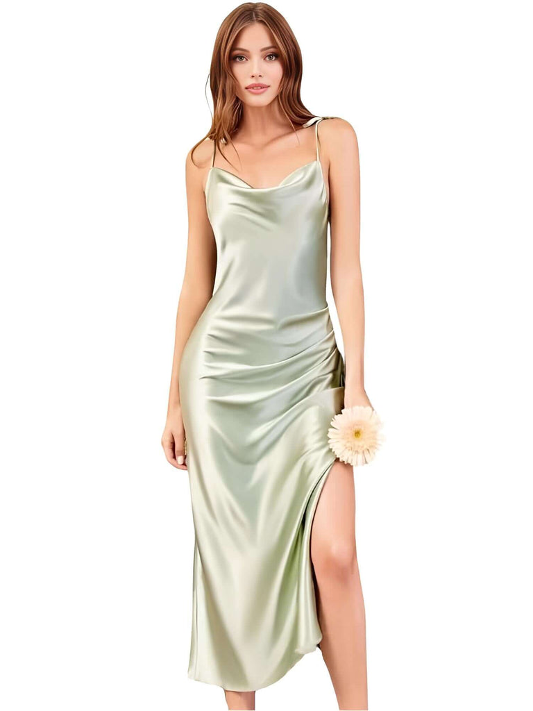 Shop the elegant Spaghetti Strap Green Slip Evening Dress for women at Drestiny. Enjoy free shipping and let us cover the tax! Limited time offer, save up to 50% off. Seen on FOX/NBC/CBS.