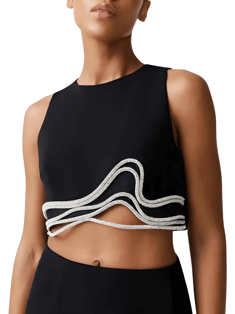 Trendy black sleeveless crop top for women. Shop Drestiny for free shipping + we'll cover the tax! Seen on FOX, NBC, and CBS. Save up to 50% now!