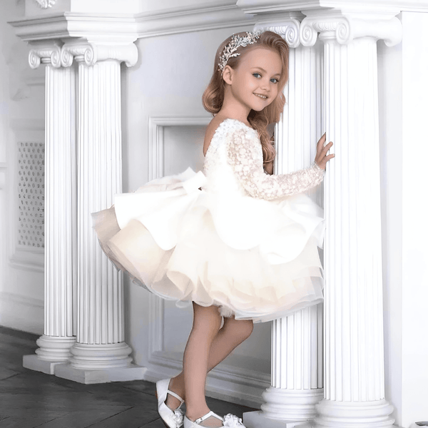 Drestiny-White-Formal Sequins Long Sleeve Dresses For Girls