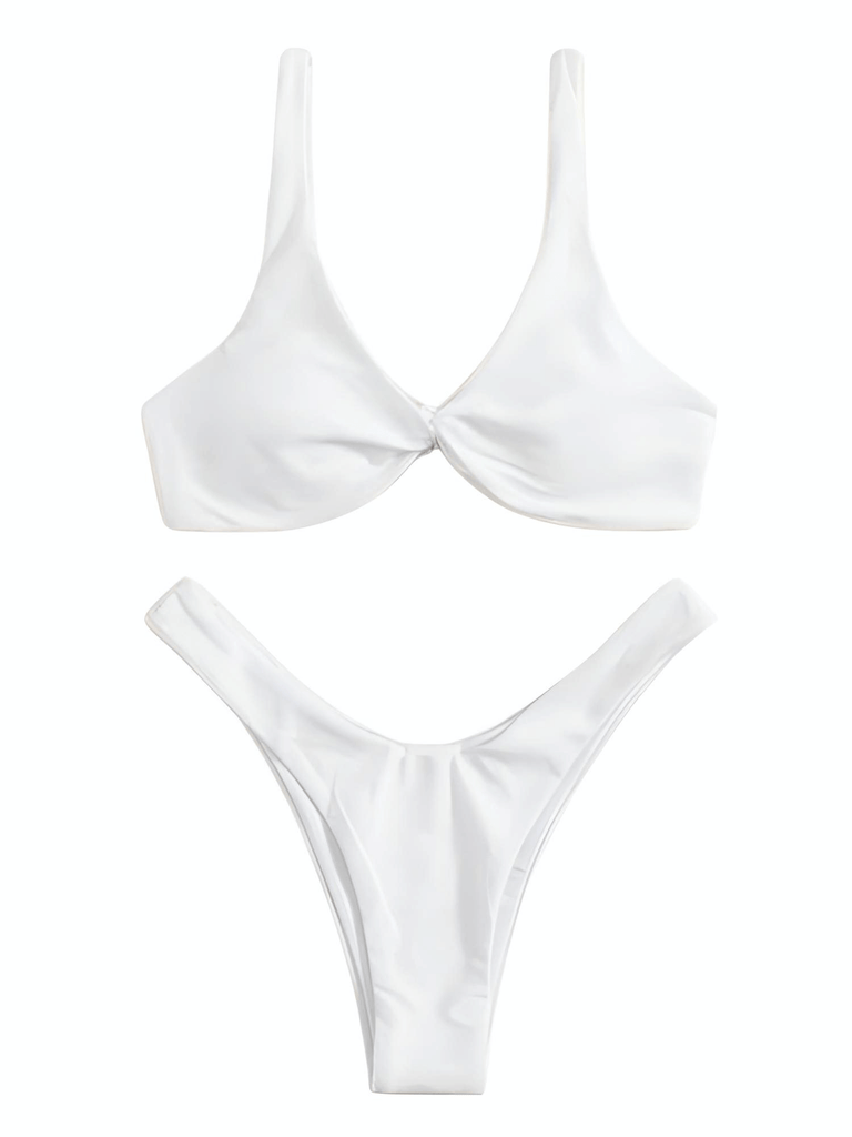 Drestiny-White-High Cut Bikini Set