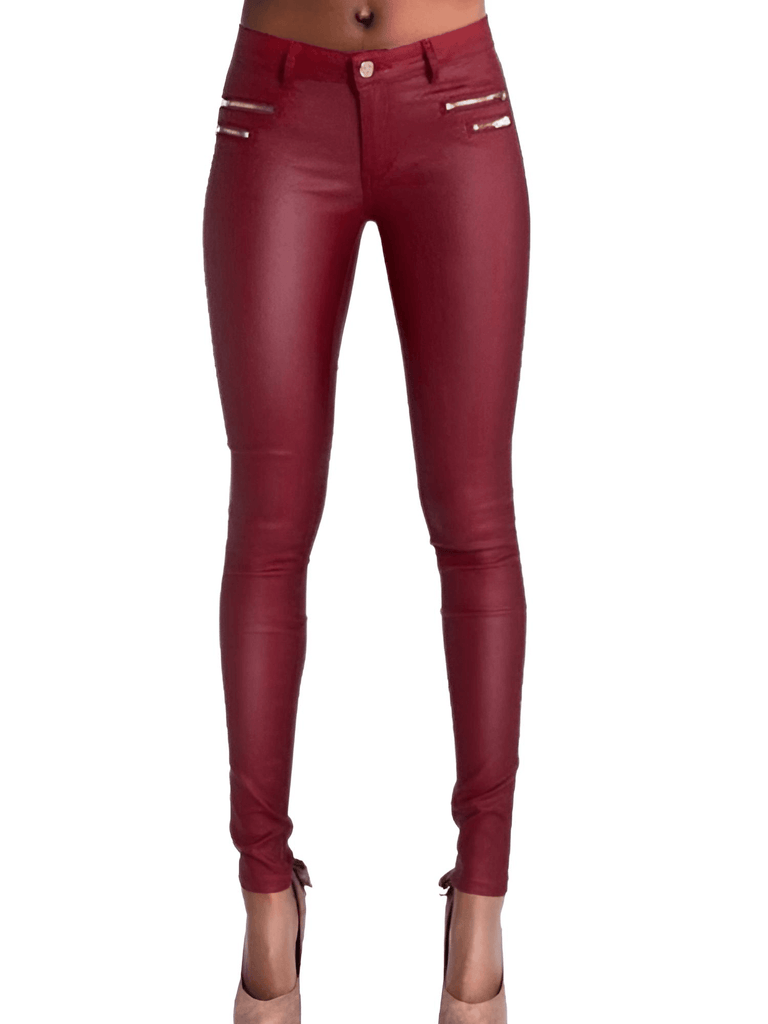 Drestiny-Women's Red Leather Pants Collection