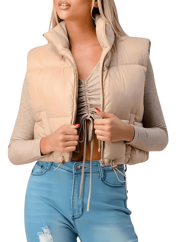 Stay warm and stylish with the Women's Zip Up Crop Puffer Vest. Shop Drestiny for free shipping and tax covered. Save up to 50% now!