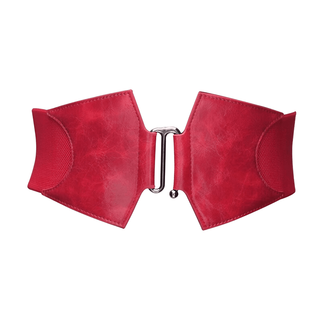 Elastic Corset Waist Wide Red Belt For Women