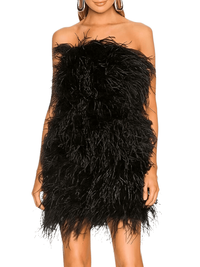 Indulge in the glamour of our 100% Ostrich Feather Mini Dresses in 11 chic colors. Shop at Drestiny for free shipping, tax coverage, and savings of up to 50%!