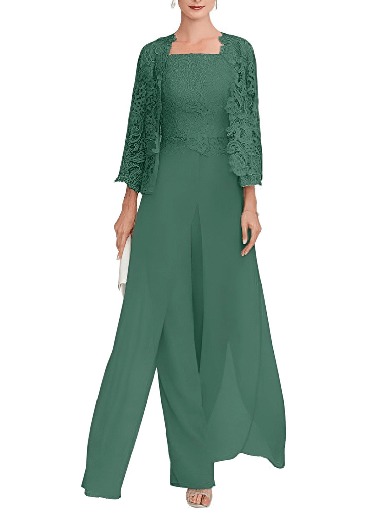 Look stunning in this elegant green lace pant suit at Drestiny! Enjoy free shipping and let us cover the tax. Seen on FOX, NBC, and CBS. Save up to 50%!