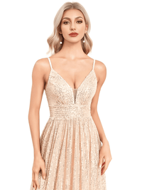 Thumbnail for Elegant Deep V-Neck Sequin Evening Gown For Women -, Dress , Drestiny , 10, 12, 14, 16, 18, 20, 22, 4, 6, 8, Australia, Black, Blue, Canada, Champagne, Dark Blue, Dark Green, Dark Red, Deep Pink, Fuchsia, Grey, Maxi Dresses, Midnight Blue, Mint Green, New Zealand, Pink, Royal Blue, Sleeveless, United Kingdom, United States, Wine Red , Drestiny , www.shopdrestiny.com