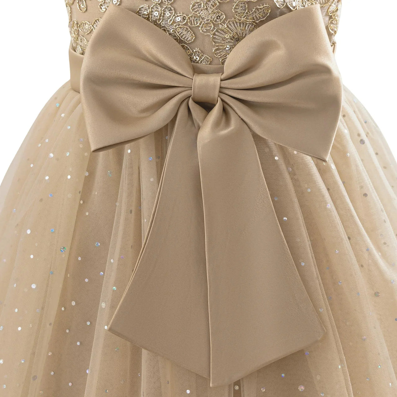 Elegant Kids Dresses for Girls Wedding Children Bow Flower Girl Long Gown Princess Birthday Party Embroidery 7-13 Y