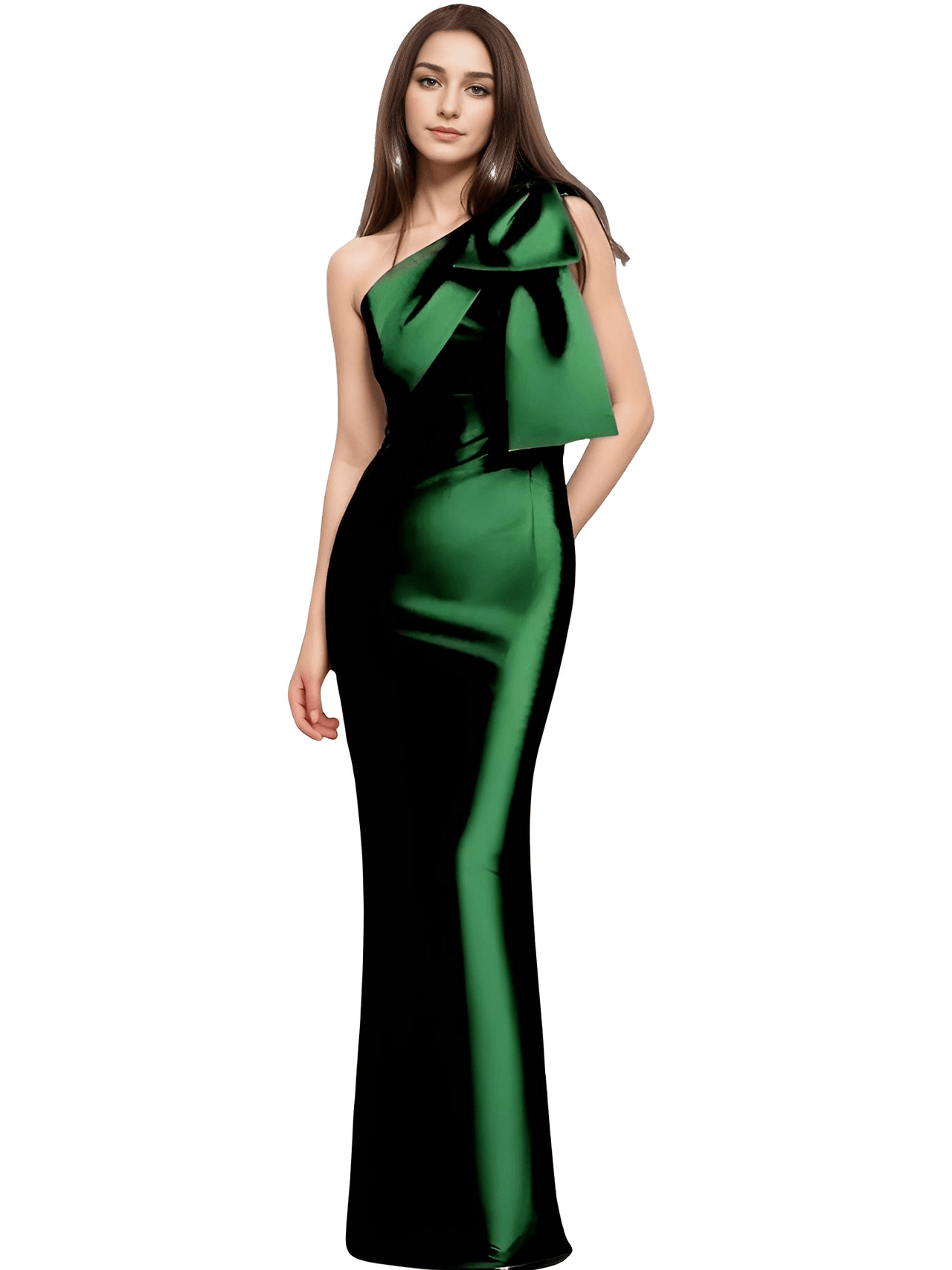 Elegant One-Shoulder Satin Mermaid Dress Back Split With Bow Floor Length Prom Special Occasion Formal Party Gown Custom, Drestiny, Maxi Dresses, One Shoulder, Sleeveless, 2, 4, 6, 8, 10, Custom Size, Custom Color, United States, USA, Canada, Australia, New zealand, United Kingdom, UK, Taupe, Sky Blue, Mauve, Wine Red, Red, Pink, Emerald Green, Navy Blue, Champagne, Fuchsia, Orange, Lilac, Gold, Royal Blue, Black, One Shoulder Custom Dress, One Shoulder Maxi Dress, shopdrestiny.com