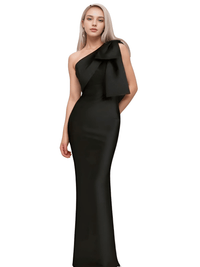 Thumbnail for Elegant One-Shoulder Satin Mermaid Dress Back Split With Bow Floor Length Prom Special Occasion Formal Party Gown Custom, Drestiny, Maxi Dresses, One Shoulder, Sleeveless, 2, 4, 6, 8, 10, Custom Size, Custom Color, United States, USA, Canada, Australia, New zealand, United Kingdom, UK, Taupe, Sky Blue, Mauve, Wine Red, Red, Pink, Emerald Green, Navy Blue, Champagne, Fuchsia, Orange, Lilac, Gold, Royal Blue, Black, One Shoulder Custom Dress, One Shoulder Maxi Dress, shopdrestiny.com