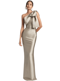 Thumbnail for Elegant One-Shoulder Satin Mermaid Dress Back Split With Bow Floor Length Prom Special Occasion Formal Party Gown Custom, Drestiny, Maxi Dresses, One Shoulder, Sleeveless, 2, 4, 6, 8, 10, Custom Size, Custom Color, United States, USA, Canada, Australia, New zealand, United Kingdom, UK, Taupe, Sky Blue, Mauve, Wine Red, Red, Pink, Emerald Green, Navy Blue, Champagne, Fuchsia, Orange, Lilac, Gold, Royal Blue, Black, One Shoulder Custom Dress, One Shoulder Maxi Dress, shopdrestiny.com