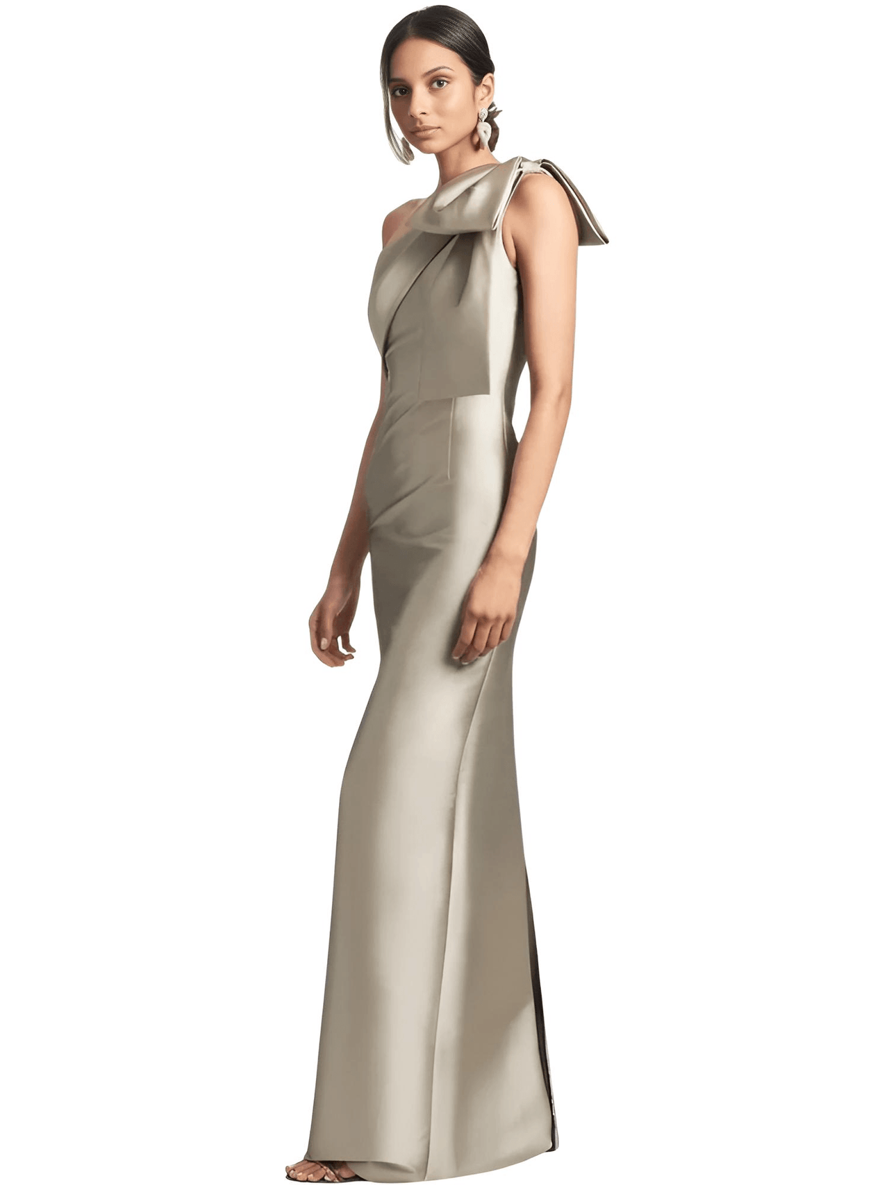 Elegant One-Shoulder Satin Mermaid Dress Back Split With Bow Floor Length Prom Special Occasion Formal Party Gown Custom, Drestiny, Maxi Dresses, One Shoulder, Sleeveless, 2, 4, 6, 8, 10, Custom Size, Custom Color, United States, USA, Canada, Australia, New zealand, United Kingdom, UK, Taupe, Sky Blue, Mauve, Wine Red, Red, Pink, Emerald Green, Navy Blue, Champagne, Fuchsia, Orange, Lilac, Gold, Royal Blue, Black, One Shoulder Custom Dress, One Shoulder Maxi Dress, shopdrestiny.com