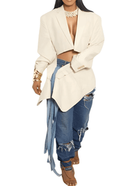 Thumbnail for Elegant Women's Blazer Skirt Set Lapel Collar Jacket and Bandage Mini Skirt 2 Piece New Office Work Outfits -, Outfit Sets , Drestiny , 10, 12, 14, 4, 6, 8, Apricot, Australia, Black, Blazers, Dark Blue, FR, Jackets, L, Long Sleeves, M, Navy, New Zealand, Off White, S, Sets, Skirt Sets, Skirts, United Kingdom, United States, XL, XXL , Drestiny , www.shopdrestiny.com