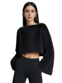Thumbnail for Elegant Women's Faux Fur Crop Top Long Lantern Sleeves Thick Sweaters Female Autumn Winter Fashion Solid Warm Outwears Lady, Drestiny, Crop Sweaters, Sweaters, Pullovers, Long Sleeves, Crop Tops, Faux Fur Sweaters Women, 2, 4, 6, 8, 10, XS, S, M, L, United States, Canada, Australia, United Kingdom, Off White, White, Black, White Sweaters, Black Sweaters,shopdrestiny.com