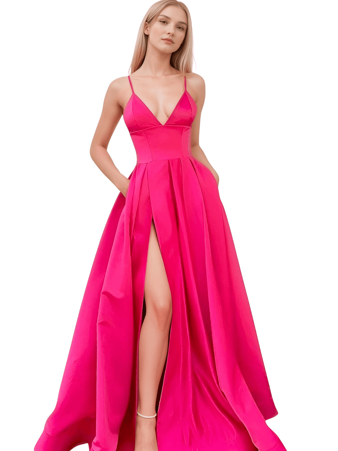 Evening Gown With Pockets - Get Custom Sizing & Colors! -, Maxi Dress , Drestiny , 10, 12, 14, 16, 2, 4, 6, 8, Apricot, Australia, Black, Blue, Canada, Dark Green, Deep Pink, Green, Khaki, Light Blue, Maxi Dresses, New Zealand, Pink, Purple, Red, Royal Blue, Sleeveless, Teal, United Kingdom, United States, Yellow , Drestiny , www.shopdrestiny.com