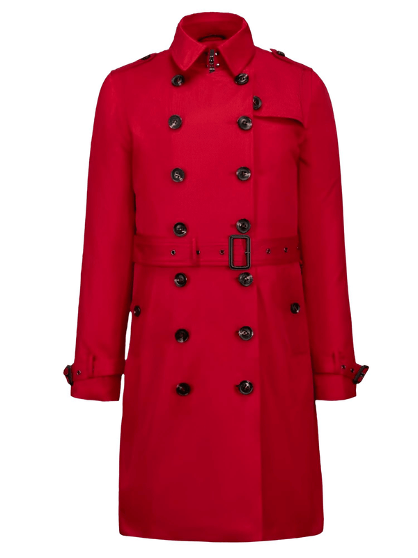 Fashion Double Breasted Women's Red Trench Coat