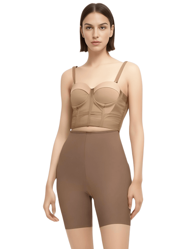 Unleash your inner fashionista with these trendy Fashion Brown Push Up Corset Crop Tops for Women. Shop at Drestiny now to enjoy free shipping and let us take care of the tax. Don't miss out on savings of up to 50% off!