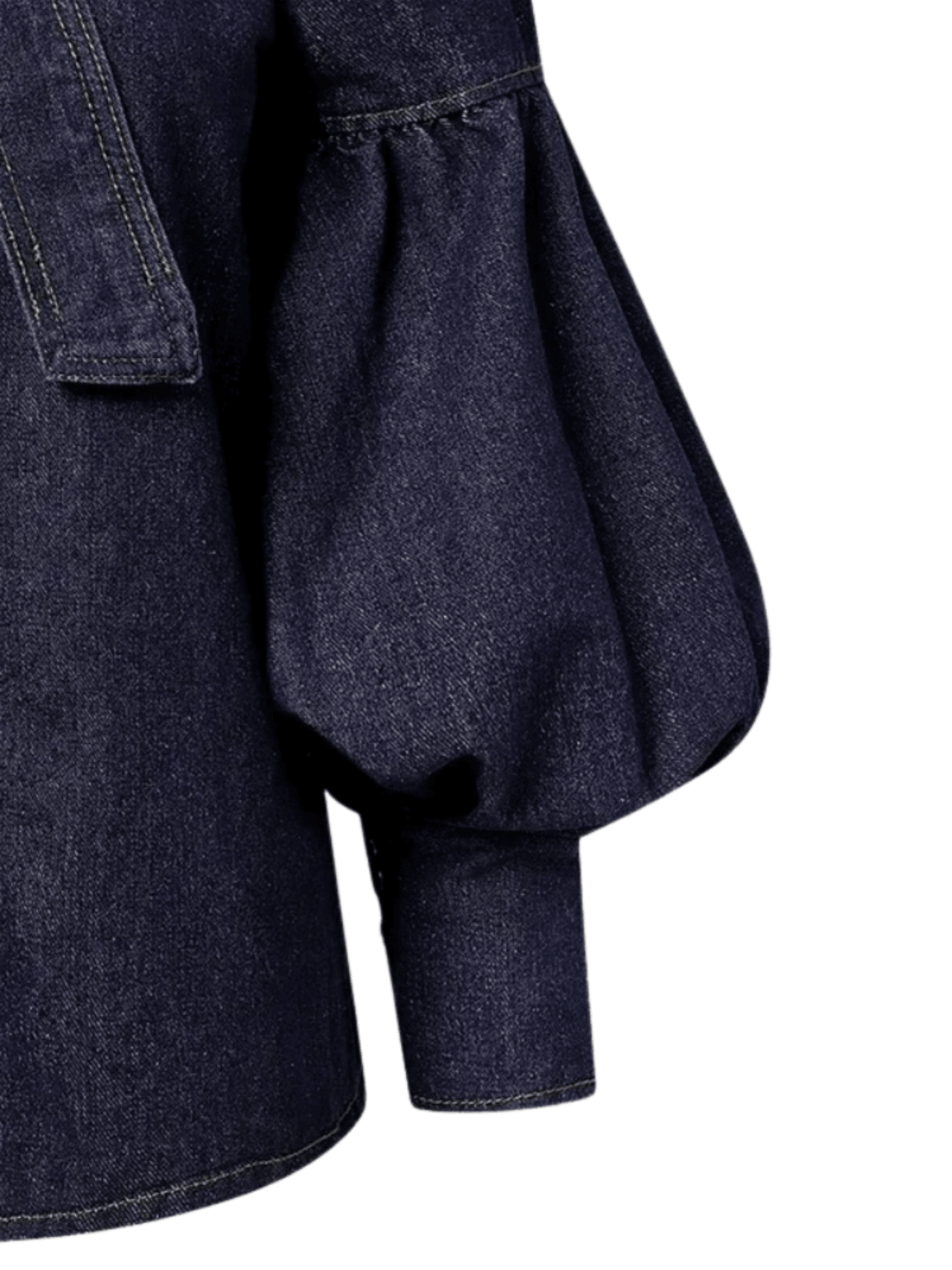 Fashion Blouse Women's Denim Puff Sleeve Tops For Urban Lady High Neck Shirts Tops Women -, Blouses , Drestiny , 10, 12, 14, 16, 4, 6, 8, Australia, Blouses, Casual Shirts, Dark Blue, Dress Shirts, FR, Grey, L, Light Blue, Long Sleeves, M, New Zealand, S, United Kingdom, United States, XL, XXL, XXXL , Drestiny , www.shopdrestiny.com