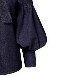 Thumbnail for Fashion Blouse Women's Denim Puff Sleeve Tops For Urban Lady High Neck Shirts Tops Women -, Blouses , Drestiny , 10, 12, 14, 16, 4, 6, 8, Australia, Blouses, Casual Shirts, Dark Blue, Dress Shirts, FR, Grey, L, Light Blue, Long Sleeves, M, New Zealand, S, United Kingdom, United States, XL, XXL, XXXL , Drestiny , www.shopdrestiny.com