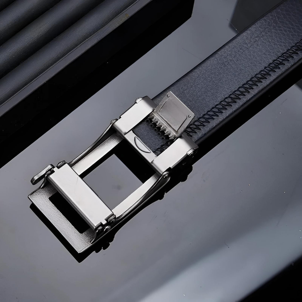 Fashion Men's Genuine Leather Belts Automatic Buckle Adjustable Ratchet Belt Jeans Belt Formal Belt, Drestiny, Belts, Gender_Men, FR, Black, Silver, United States, Canada, Australia, New Zealand, United Kingdom, 110cm, 115cm, 120cm, 125cm, 130cm, shopdrestiny.com
