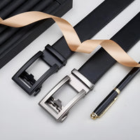 Thumbnail for Fashion Men's Genuine Leather Belts Automatic Buckle Adjustable Ratchet Belt Jeans Belt Formal Belt, Drestiny, Belts, Gender_Men, FR, Black, Silver, United States, Canada, Australia, New Zealand, United Kingdom, 110cm, 115cm, 120cm, 125cm, 130cm, shopdrestiny.com