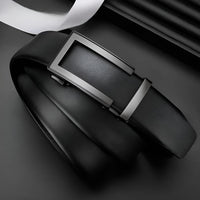 Thumbnail for Fashion Men's Genuine Leather Belts Automatic Buckle Adjustable Ratchet Belt Jeans Belt Formal Belt, Drestiny, Belts, Gender_Men, FR, Black, Silver, United States, Canada, Australia, New Zealand, United Kingdom, 110cm, 115cm, 120cm, 125cm, 130cm, shopdrestiny.com