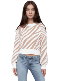 Thumbnail for Fashion Women's Zebra Striped Sweater Stylish Sweaters Women Jumpers Casual Knit Loose Pullovers, Drestiny, Women's Zebra Print Sweater, Zebra Striped Knit Sweater, Black and White Zebra Sweater, Plus Size Zebra Sweater, Casual Zebra Sweater, Sweaters, Pullovers, Long Sleeves, Red and White, Black and White, Khaki and White, M, L, XL, XXL, 2XL, 3XL, XXXL, 6, 8, 10, 12, 14, 16, United States, Australia, New Zeland, United Kingdom, USA, Uk, shopdrestiny.com 