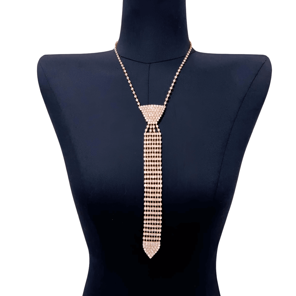 Fashionable and Elegant Rhinestone Necktie Gold Necklaces For Women
