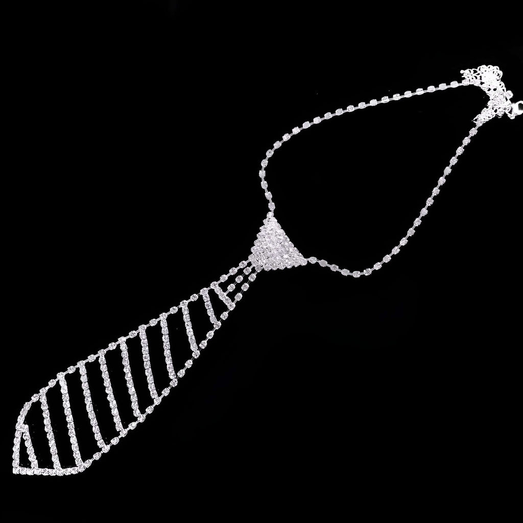 Drestiny-Fashionable and Elegant Rhinestone Necktie Necklaces For Women