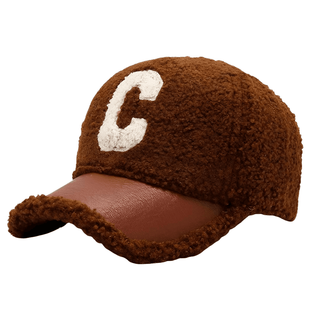 Faux Lamb's Wool Teddy Brown Baseball Caps