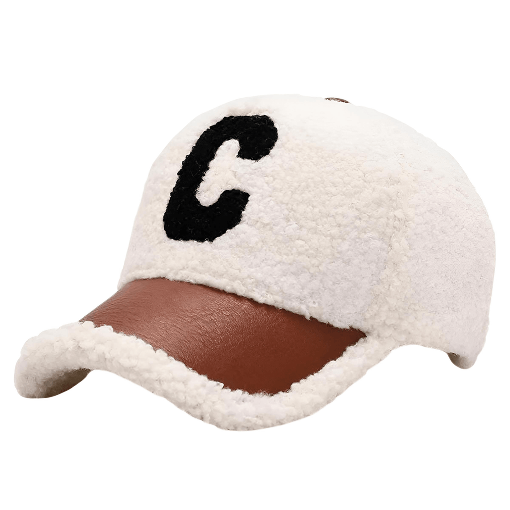 Faux White Lamb's Wool Teddy Baseball Caps