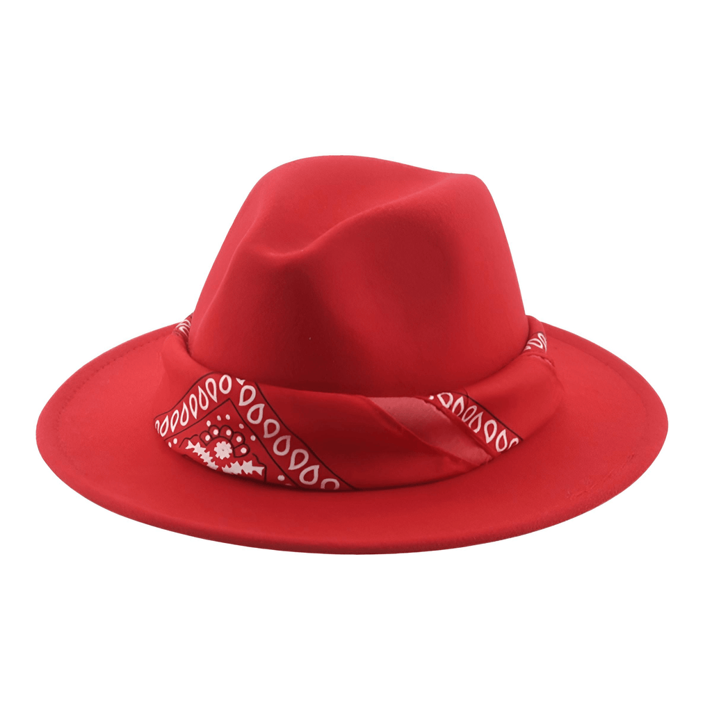 Fedora Hat With Decorative Bandana