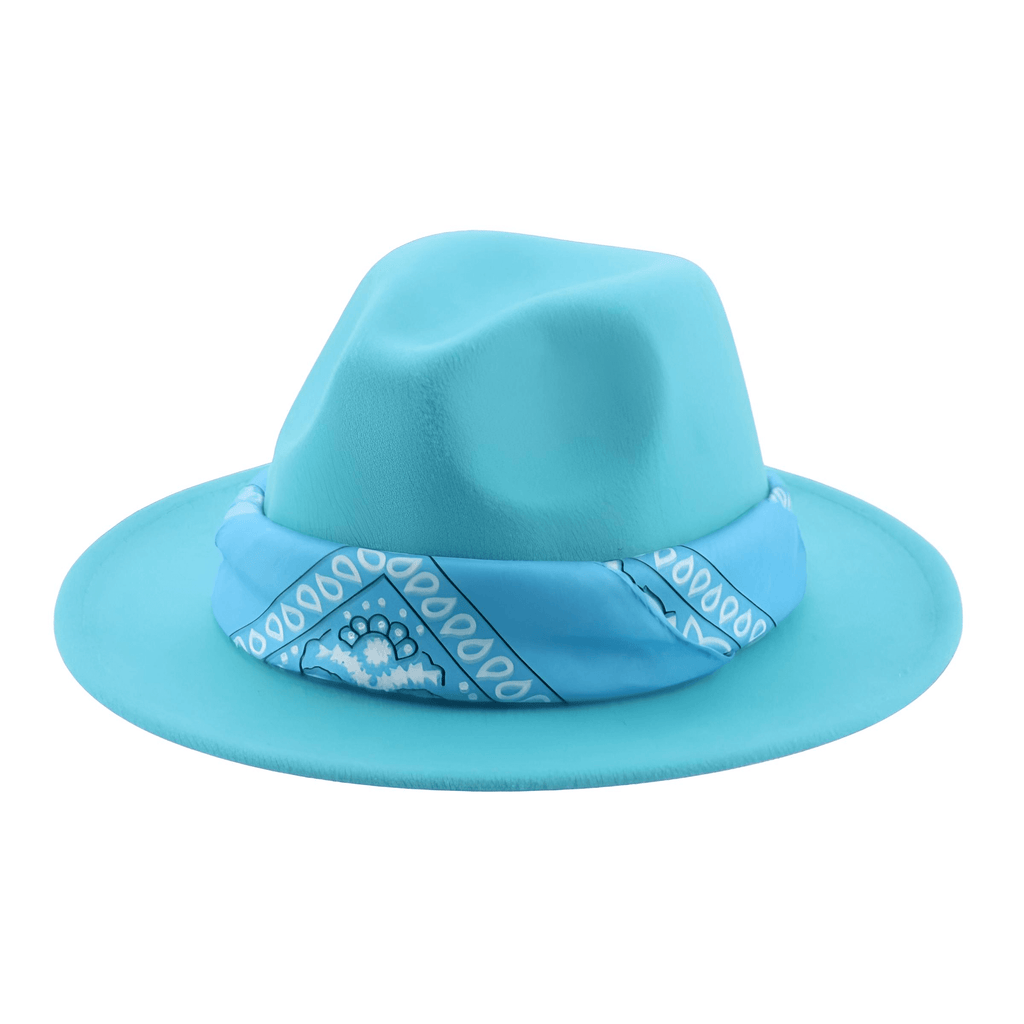 Fedora Hat With Decorative Bandana