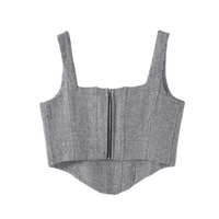 Thumbnail for Fish Bone Top Blazer Pants Sets 3 Pieces For Women Solid One Button Jacket Crop Tops High Waist Pocket Pants Lady Office Set, Drestiny, Pant Sets, Pant Suits, Sets, Blazers, Jackets, Crop Tops, 3 Piece Grey Suit for Women, 3 Piece Pink Suit for Women, Dress Pants, Casual Pants, Pantsuits, S, M, L, United States, Australia, New Zealand, United Kingdom, Sleeveless, Long Sleeve, Grey, Pink, shopdrestiny.com