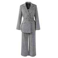 Thumbnail for Fish Bone Top Blazer Pants Sets 3 Pieces For Women Solid One Button Jacket Crop Tops High Waist Pocket Pants Lady Office Set, Drestiny, Pant Sets, Pant Suits, Sets, Blazers, Jackets, Crop Tops, 3 Piece Grey Suit for Women, 3 Piece Pink Suit for Women, Dress Pants, Casual Pants, Pantsuits, S, M, L, United States, Australia, New Zealand, United Kingdom, Sleeveless, Long Sleeve, Grey, Pink, shopdrestiny.com