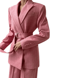 Thumbnail for Fish Bone Top Blazer Pants Sets 3 Pieces For Women Solid One Button Jacket Crop Tops High Waist Pocket Pants Lady Office Set, Drestiny, Pant Sets, Pant Suits, Sets, Blazers, Jackets, Crop Tops, 3 Piece Grey Suit for Women, 3 Piece Pink Suit for Women, Dress Pants, Casual Pants, Pantsuits, S, M, L, United States, Australia, New Zealand, United Kingdom, Sleeveless, Long Sleeve, Grey, Pink, shopdrestiny.com