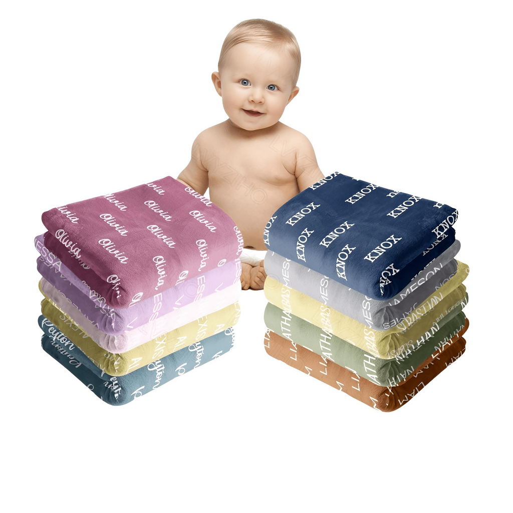 Drestiny-Fleece Baby Blanket Customized With Baby's Name
