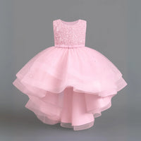 Thumbnail for Flower Girl's Trailing Sequin Dress Baby Wedding Christmas Party Dress Teenager Children Kids Elegant Dress for 3-15Years