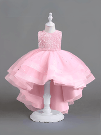 Thumbnail for Flower Girl's Trailing Sequin Dress Baby Wedding Christmas Party Trailing Dress Teenager Children Kids Elegant Dress for 3-15Years, Drestiny, Dresses, Midi Dresses, Sleeveless, United States, USA, Canada, Australia, New Zealand, United Kingdom, UK, 3-4T, 5T, 6-7T, 8Y, 9-10Y, 11-12Y, 13-14Y, Gold, Wine Red, Sky Blue, Purple, Pink, White, Navy, girls' flower girl dresses, girls' formal trailing dresses, shopdrestiny.com