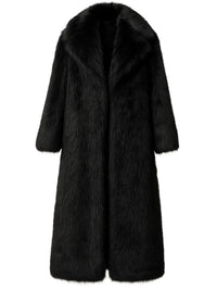 Thumbnail for Long black fur coat on a white background