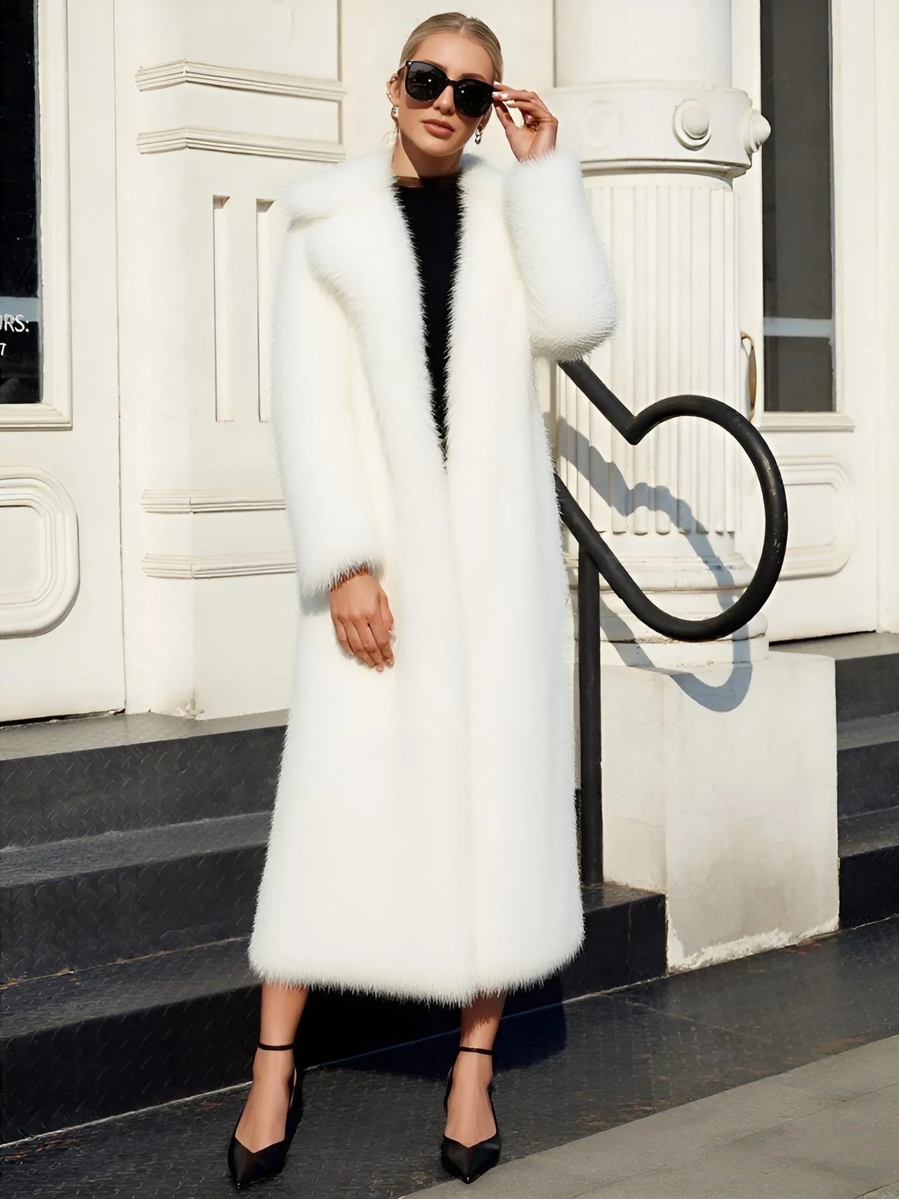 Fluffy Super Long Fur Coats Women's Jacket Winter Lapel Thick Faux Fur Coats Jacket for Women Outerwear, Drestiny, Extra long faux fur coat, Long faux fur coat women, oversized faux fur coat, Maxi faux fur coat, Luxury faux fur coat long, S, M, L, XL, 2, 4, 6, 8, 10, 12, United States, USA, Canada, Australia, New Zealand, Coats, United Kingdom, UK, Fuchsia, White, Black, Red, Royal Blue, shopdrestiny.com