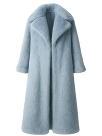 Thumbnail for Long light blue fur coat on a white background