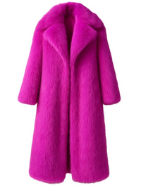 Thumbnail for Long pink fur coat on a white background