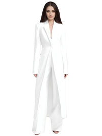 Thumbnail for Formal Women's Pantsuit Set -, Pant Suits , Drestiny , 10, 12, 14, 14W, 16, 16W, 18W, 2, 20W, 22W, 24M, 26W, 4, 6, 8, Australia, Blazers, Canada, Dress Pants, Jackets, Long Sleeves, New Zealand, Off White, Pant Sets, Pant Suits, Red, Sets, United Kingdom, United States, White , Drestiny , www.shopdrestiny.com