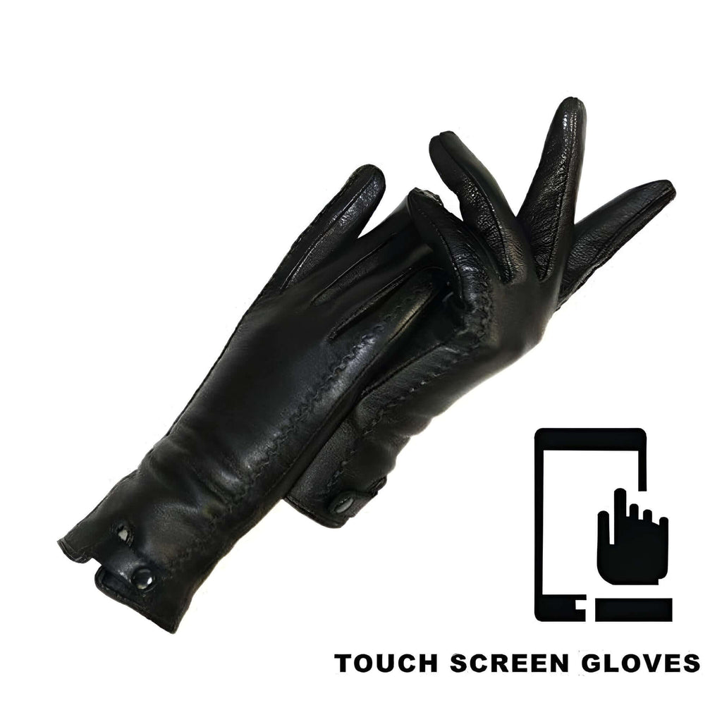 Genuine Leather Winter Gloves - Touch Screen Capable