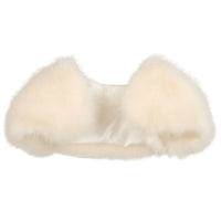 Thumbnail for Beige real ostrich feather shawl on a white background