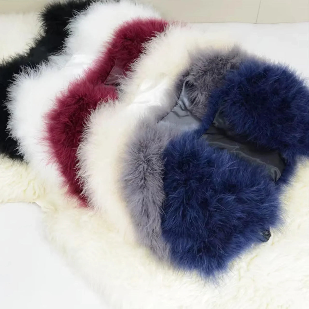 Genuine Ostrich Feather Fur Shawl Shrugs For Women